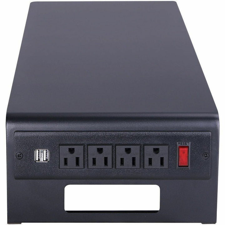 Image of Rocelco Monitor Stand,AC Outlets/USB Ports,30"x9"x4-3/4",BK