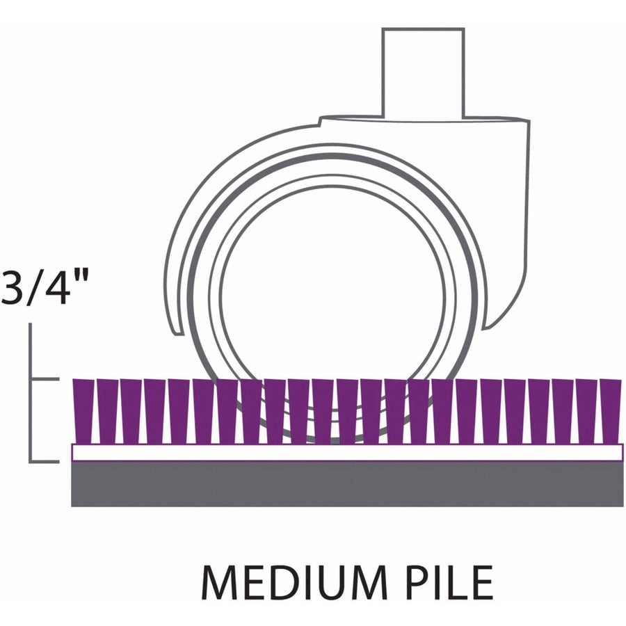 Image of ES Robbins® Everlife Chair Mats For Medium Pile Carpet, Rectangular, 46 X 60, Clear