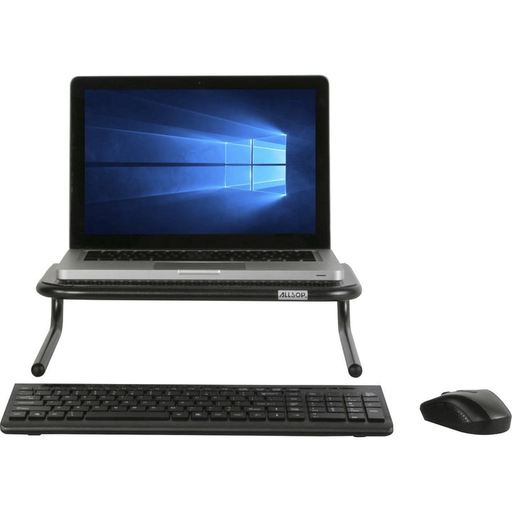 Image of Allsop® Metal Art Jr. Monitor Stand, 14.75" X 11" X 4.25", Black, Supports 40 Lbs