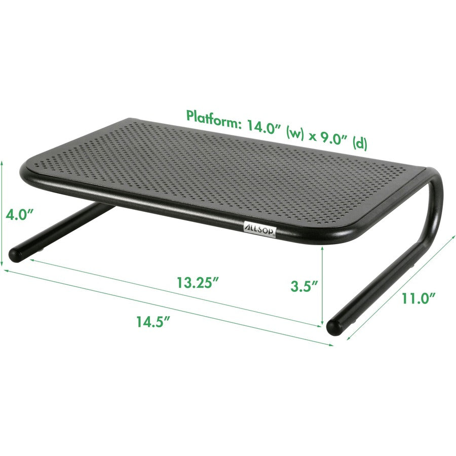Image of Allsop® Metal Art Jr. Monitor Stand, 14.75" X 11" X 4.25", Black, Supports 40 Lbs