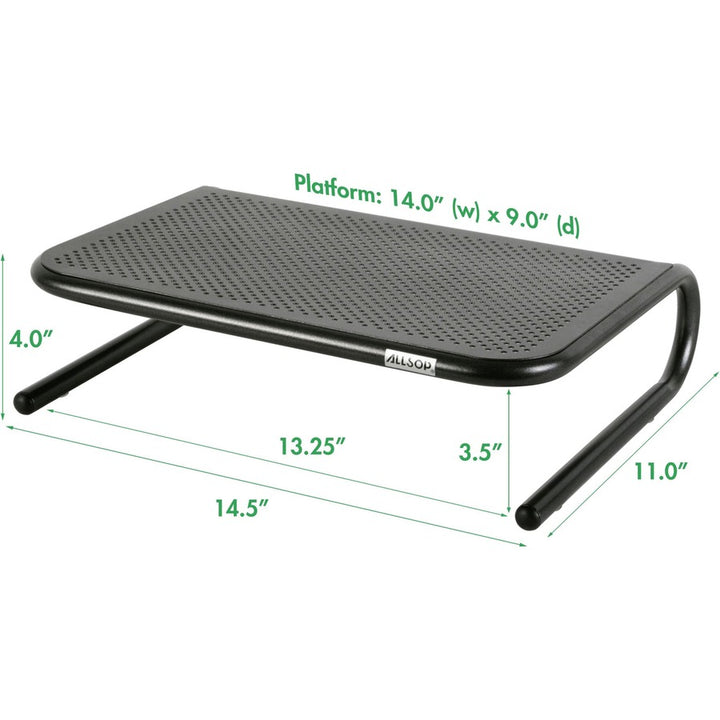 Image of Allsop® Metal Art Jr. Monitor Stand, 14.75" X 11" X 4.25", Black, Supports 40 Lbs