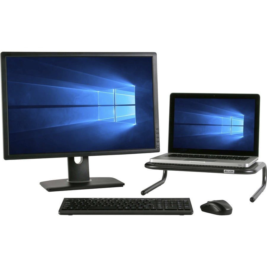 Image of Allsop® Metal Art Jr. Monitor Stand, 14.75" X 11" X 4.25", Black, Supports 40 Lbs