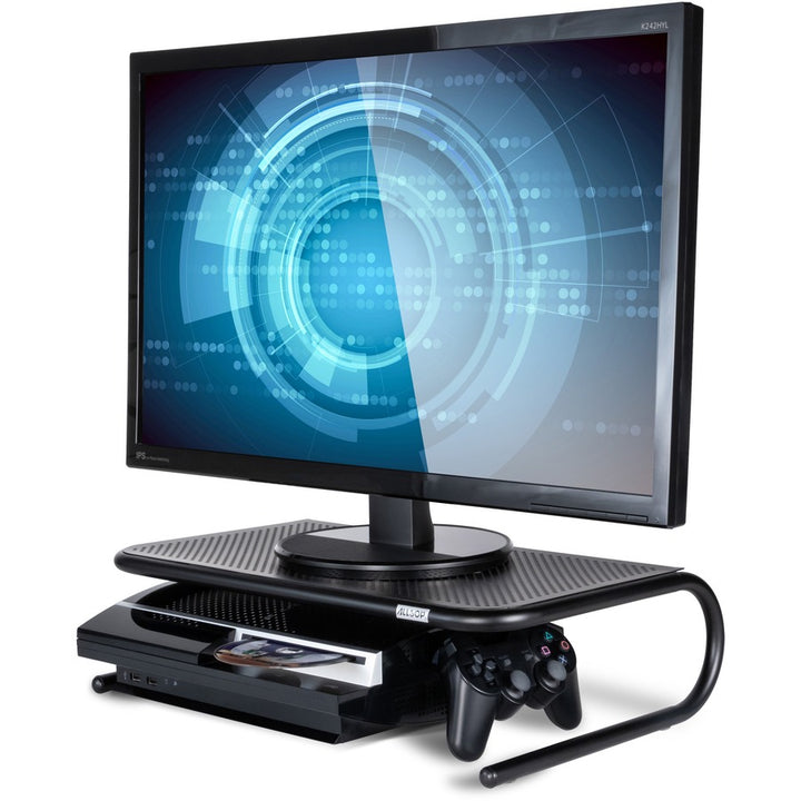 Image of Allsop Metal Art 30336V2 Large Metal Monitor Stand, 5.25" H x 18.50" W x 12.25" Depth, Powder Coated, Metal, Steel, Black, 1 Each