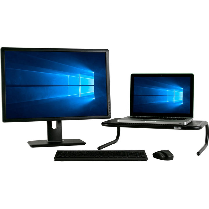 Image of Allsop Metal Art 30336V2 Large Metal Monitor Stand, 5.25" H x 18.50" W x 12.25" Depth, Powder Coated, Metal, Steel, Black, 1 Each