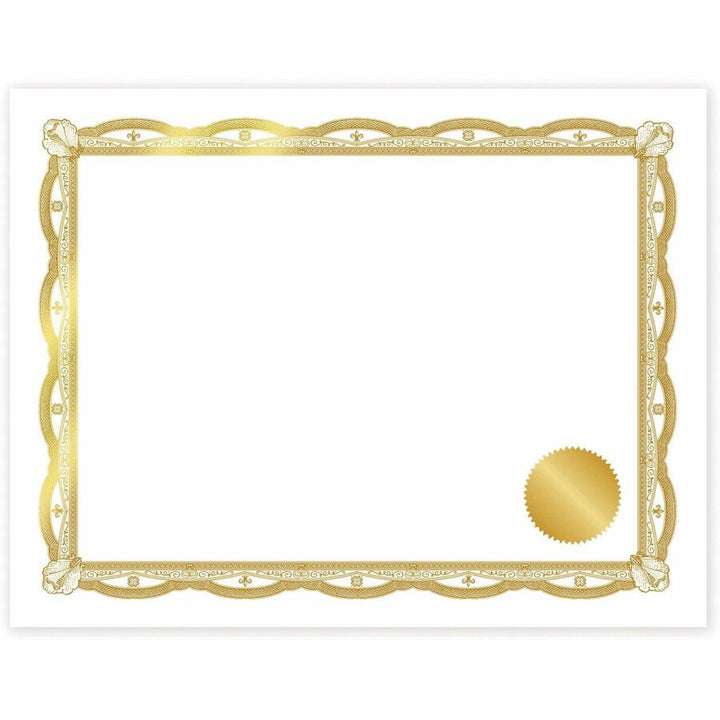 Image of Geographics® Certificate,CardStock,GoldFoil,11"x8.5",12/PK,AST