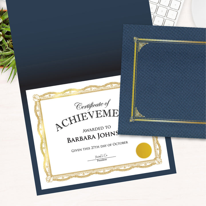 Image of Geographics® Certificate,CardStock,GoldFoil,11"x8.5",12/PK,AST