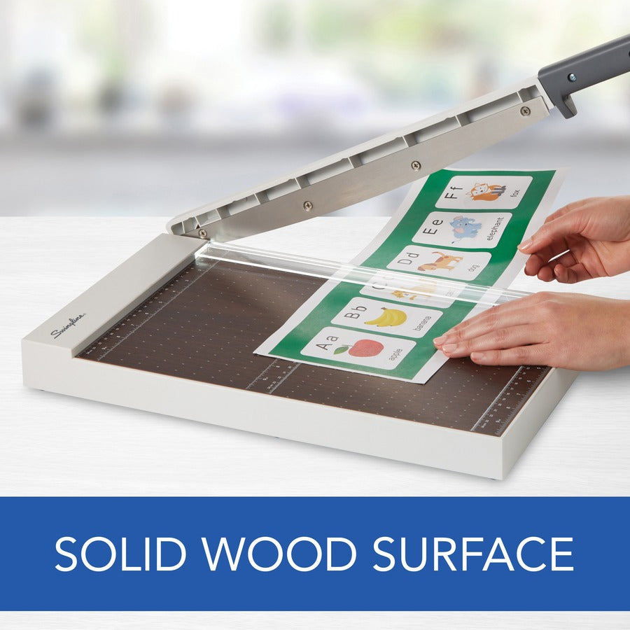 Image of Swingline® Paper Cutter, w/LED, Wood, 10 Sht Cap, 15"L, GY