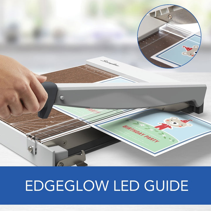 Image of Swingline® Paper Cutter, w/LED, Wood, 10 Sht Cap, 15"L, GY