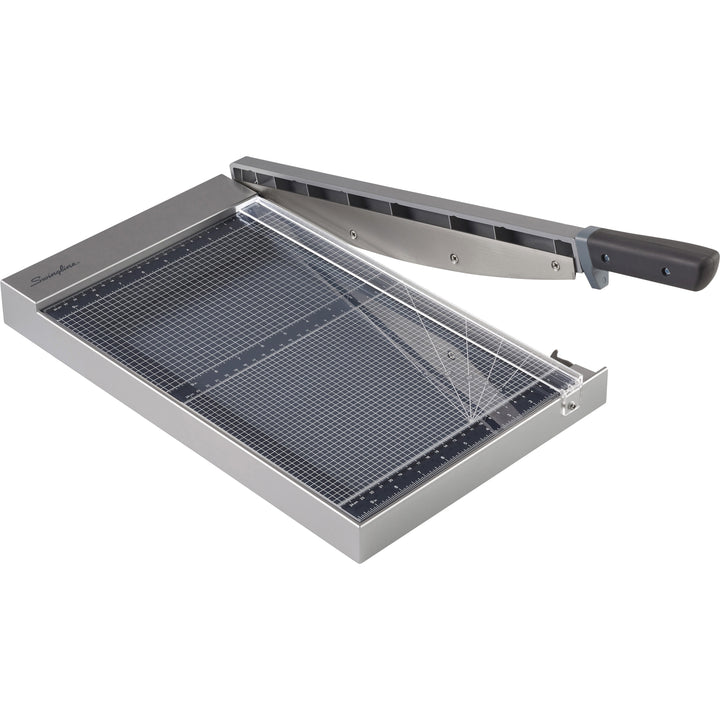Image of Swingline® Paper Cutter, w/LED, Glass, 15 Sht Cap, 15"L,GY