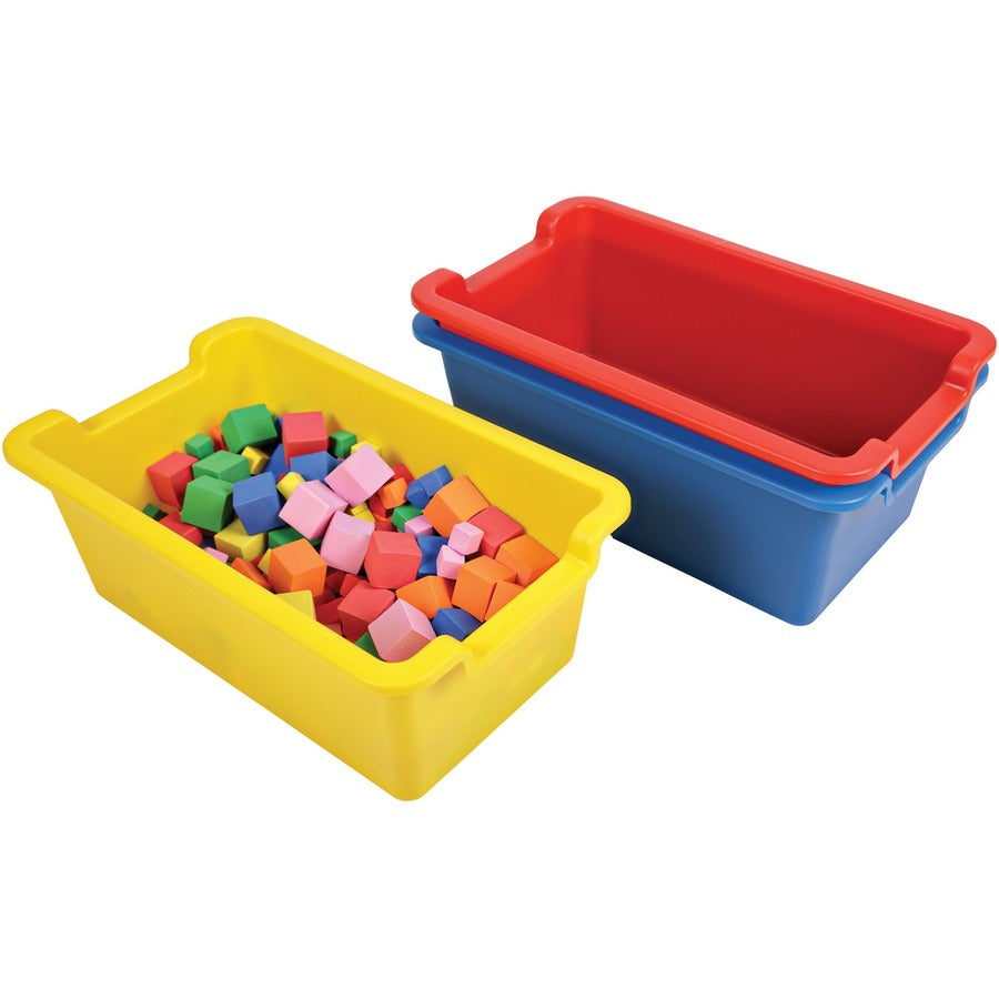 Image of deflecto® Storage Bin,w/Handles,f/Kids,Rectangle,13.2"x8"x5",YW
