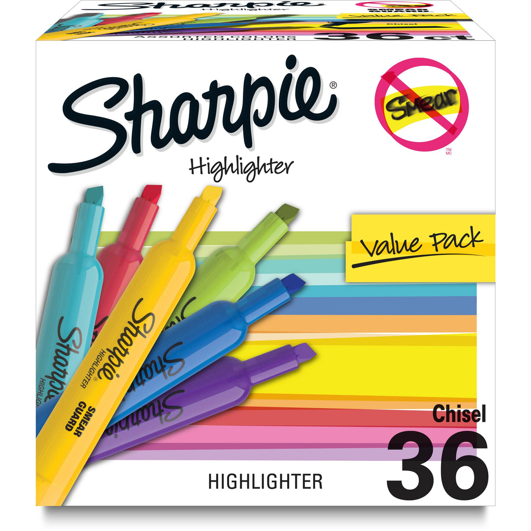 Image of Sharpie 2157487 Accent Highlighter, Assorted Pastel Ink, Dry, 36 / Box