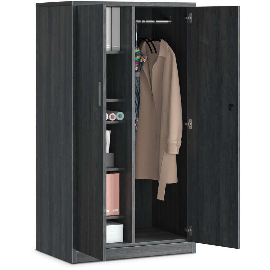 Image of HON® Wardrobe,w/Coat Road,4 Shelves,36"x24"x66-5/8",Sterling Ash