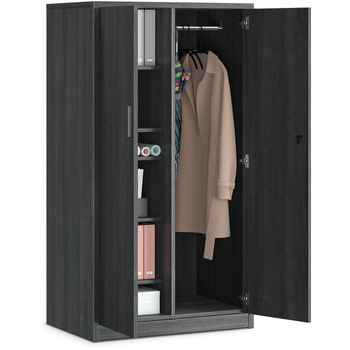Image of HON® Wardrobe,w/Coat Road,4 Shelves,36"x24"x66-5/8",Sterling Ash