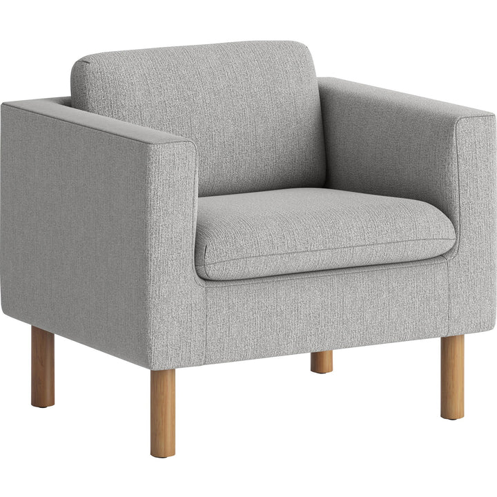Image of HON® Parkwyn Series Club Chair, 33" x 26.75" x 29", Gray Seat, Gray Back, Oak Base