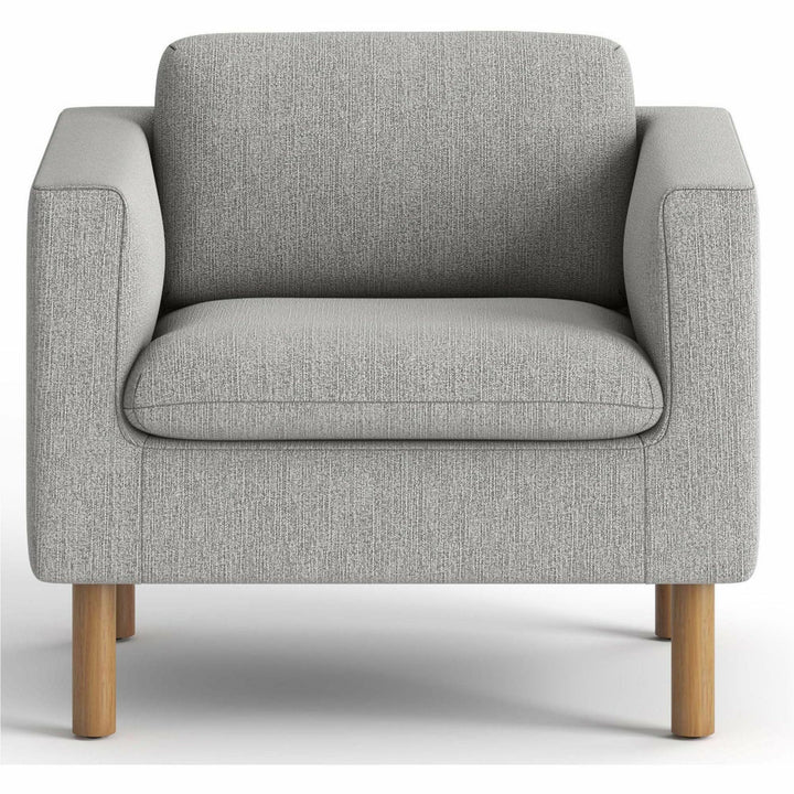 Image of HON® Parkwyn Series Club Chair, 33" x 26.75" x 29", Gray Seat, Gray Back, Oak Base