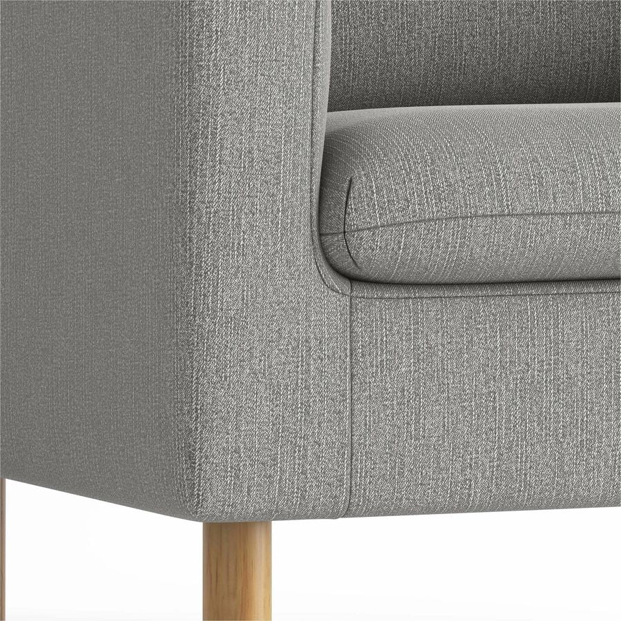 Image of HON® Parkwyn Series Club Chair, 33" x 26.75" x 29", Gray Seat, Gray Back, Oak Base