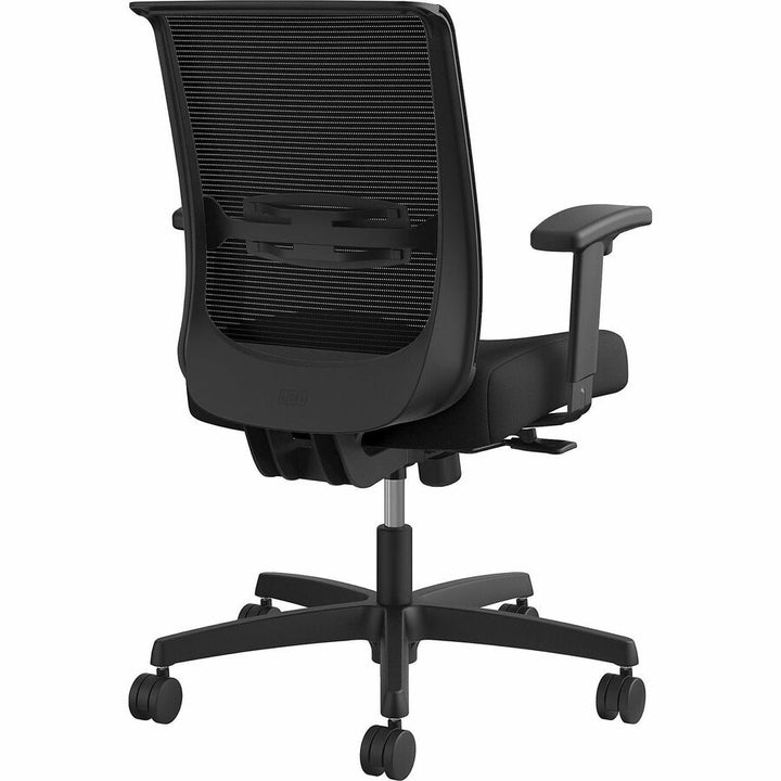 Image of HON® Convergence Mid-Back Task Chair, Swivel-Tilt, Supports 275 lb, 16.5" to 21" Seat Height, Black Seat, Black Back, BlackFrame