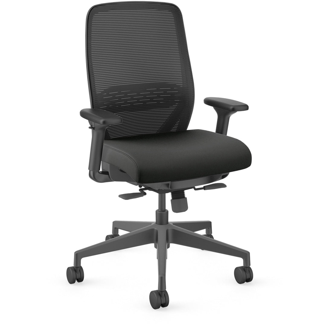 Image of HON® Task Chair,Knock-Down,29"x29"x42-3/4",Black Mesh/Vinyl
