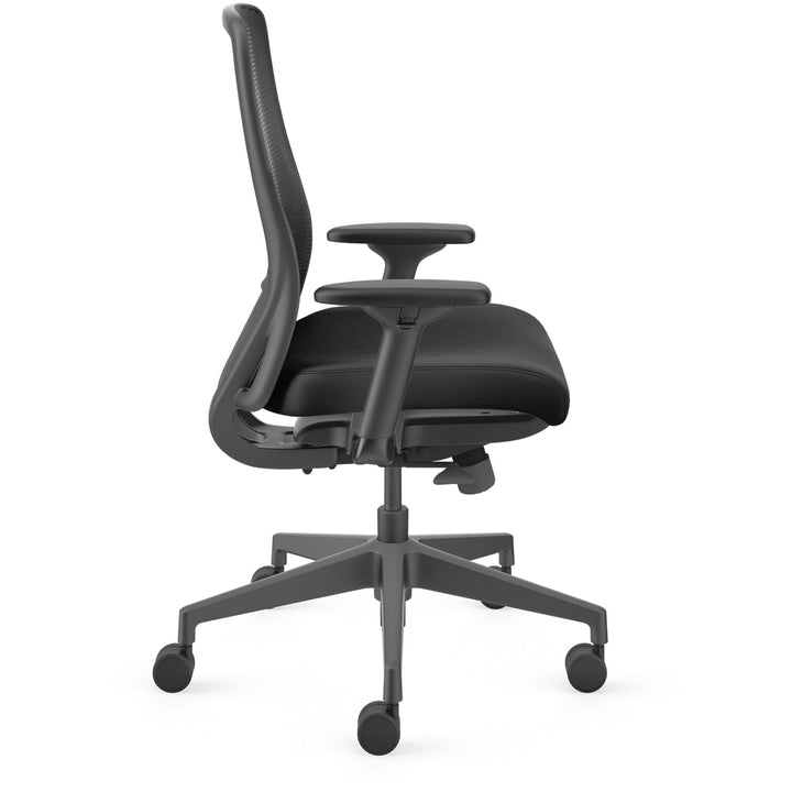 Image of HON® Task Chair,Knock-Down,29"x29"x42-3/4",Black Mesh/Vinyl