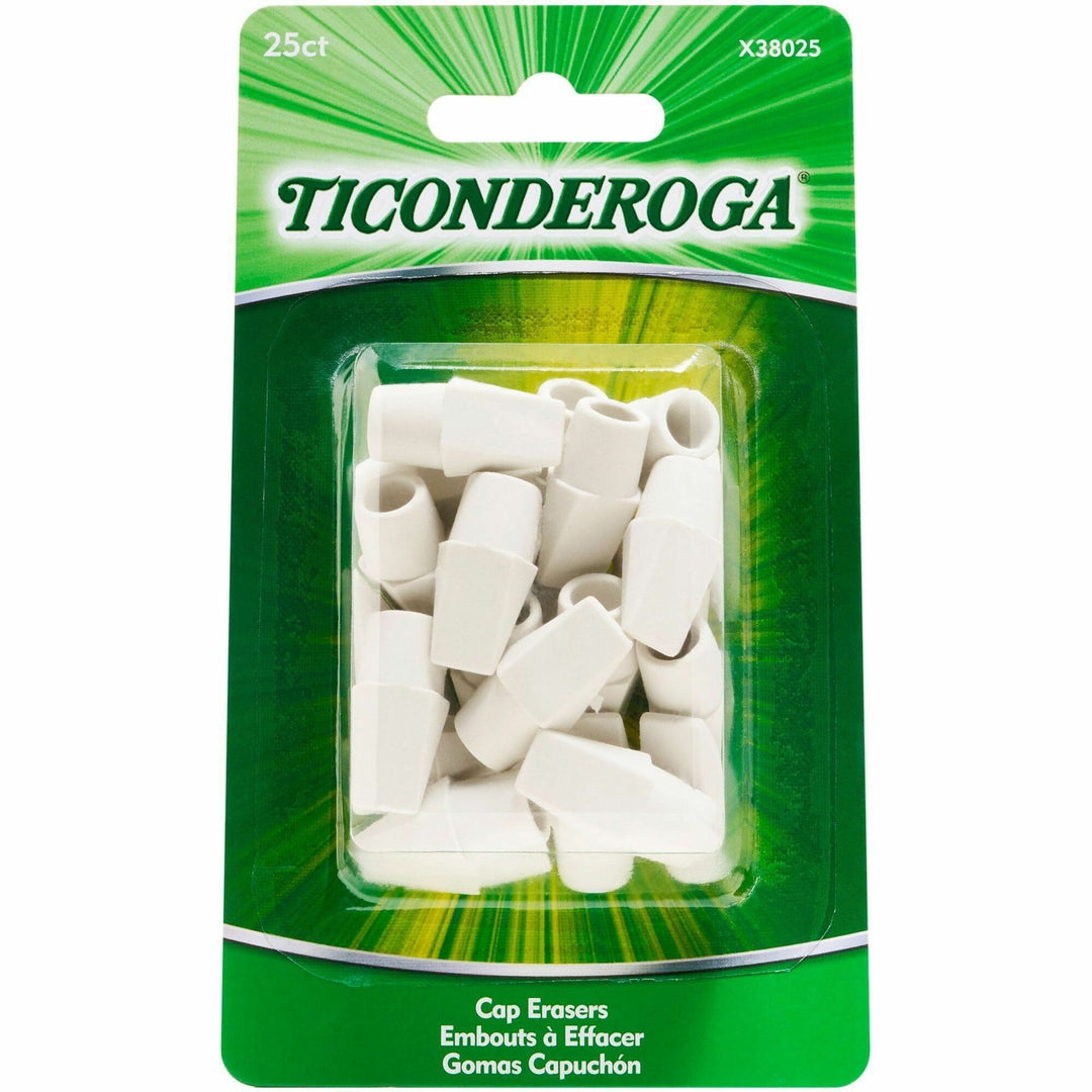 Image of Dixon® Eraser, Vinyl, Pencil Cap Shaped, Latex-free, 25/PK, White