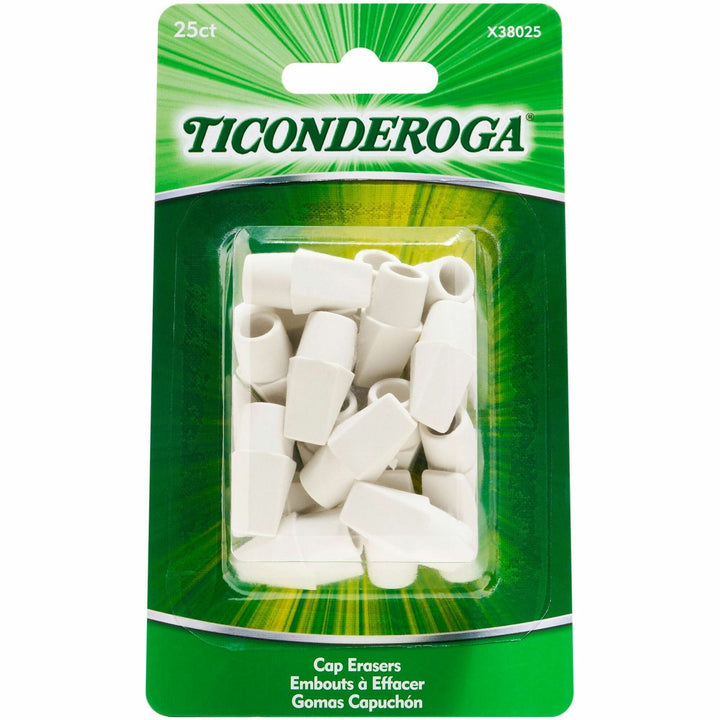 Image of Dixon® Eraser, Vinyl, Pencil Cap Shaped, Latex-free, 25/PK, White
