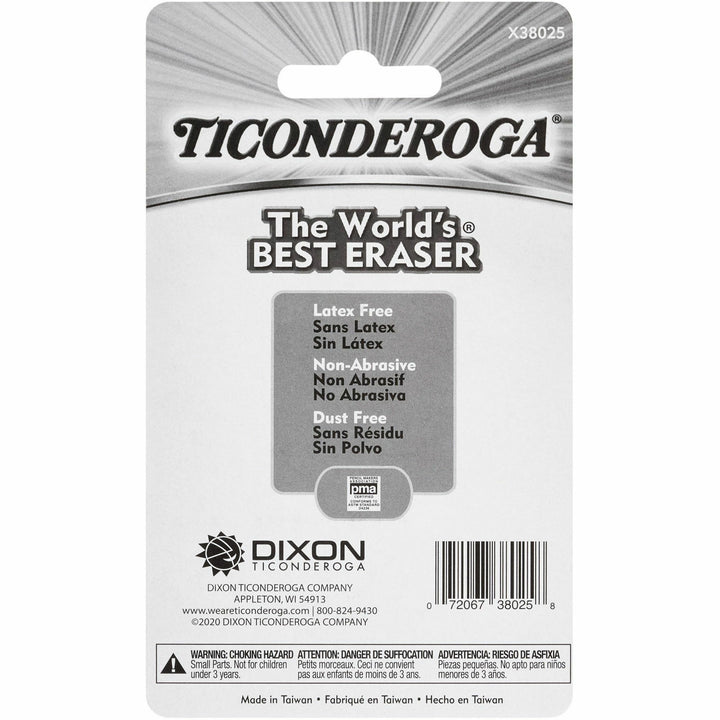Image of Dixon® Eraser, Vinyl, Pencil Cap Shaped, Latex-free, 25/PK, White