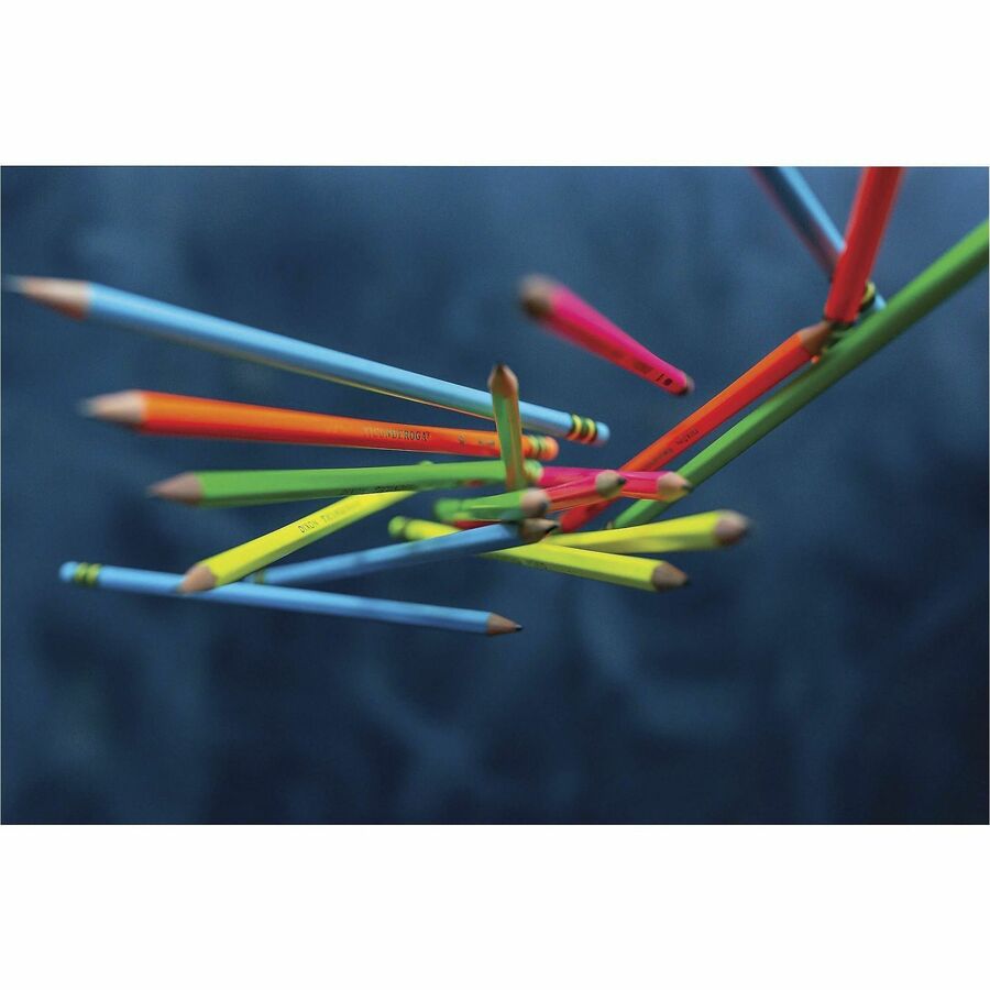 Image of Ticonderoga X13018 Neon Pre-Sharpened No. 2 Pencils, Black, Assorted Neon Lead, #2, Broad Point, Neon Barrel, 18 / Box