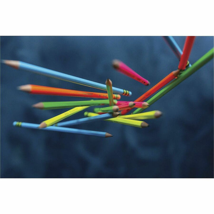 Image of Ticonderoga X13018 Neon Pre-Sharpened No. 2 Pencils, Black, Assorted Neon Lead, #2, Broad Point, Neon Barrel, 18 / Box