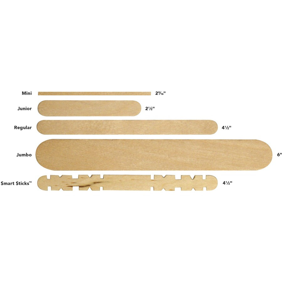 Image of Creativity Street 389401 Mini Craft Sticks, Art Project, Craft Project, 3D Structure, 2.56" Length, Natural, Wood, 500 / Bag
