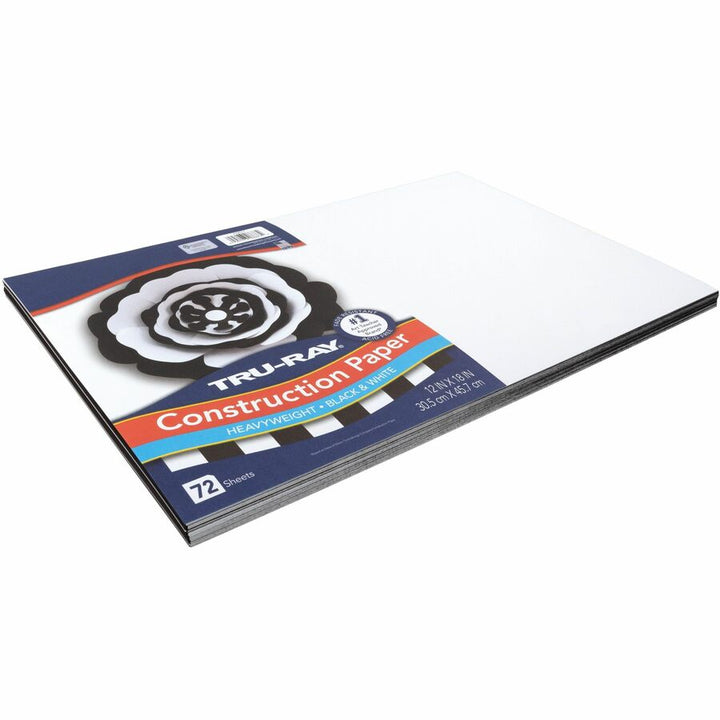 Image of Pacon® Construction Paper, Heavyweight, 12"x18", 72/PK, Black/White
