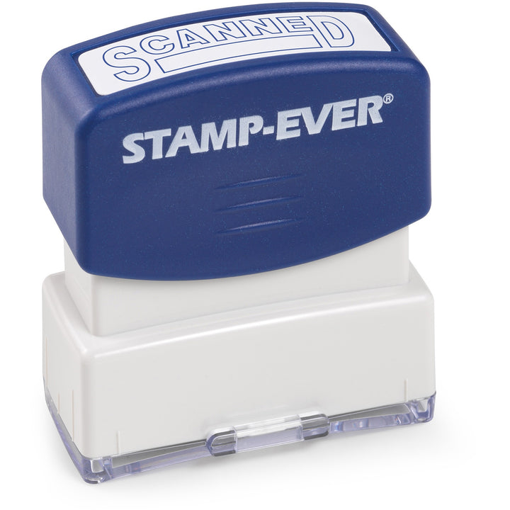 Image of Trodat® Pre-Inked Stamp, Scanned, 5/8"x1-13/16", Blue