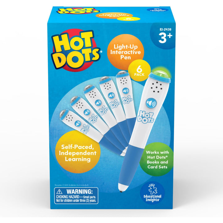 Image of Hot Dots 2438 Light-Up Interactive Pen, Pack of 6, Learning Toy, Theme/Subject: Fun, 3-7 Year, 6/Set, 1 Each