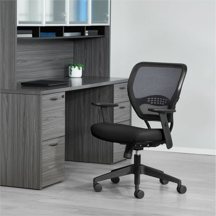 Image of OSP Furniture Mid-back Chair,Manager,Antimicrobial Vinyl,26"x28"x42",Black