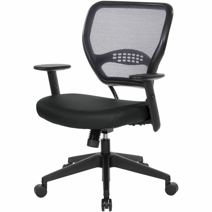 Image of OSP Furniture Mid-back Chair,Manager,Antimicrobial Vinyl,26"x28"x42",Black
