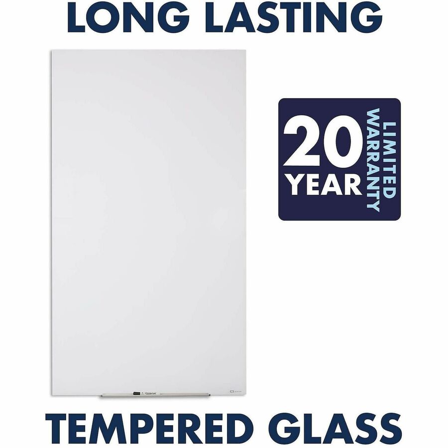 Image of Quartet® InvisaMount Vertical Magnetic Glass Dry-Erase Boards, 28" x 50", White Surface