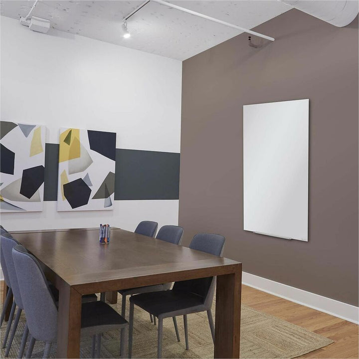 Image of Quartet® InvisaMount Vertical Magnetic Glass Dry-Erase Boards, 28" x 50", White Surface