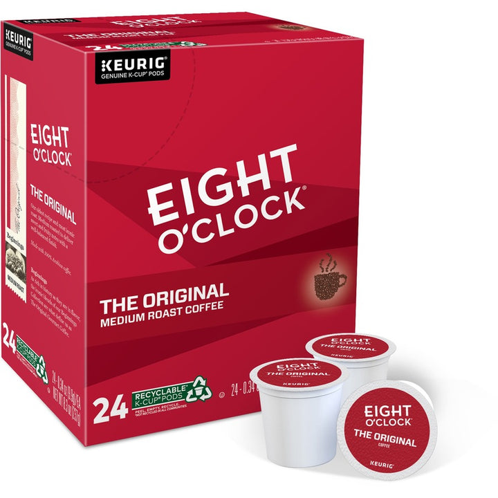 Image of Eight O'Clock® 0657 Original Coffee, Compatible with Keurig Brewer, Medium, K-Cup, Original, Arabica, 24 / Box