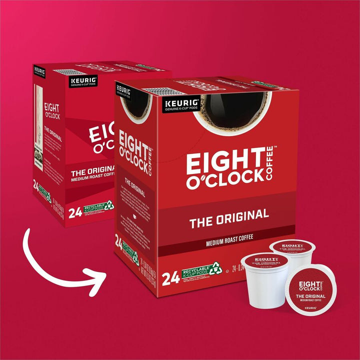 Image of Eight O'Clock® 0657 Original Coffee, Compatible with Keurig Brewer, Medium, K-Cup, Original, Arabica, 24 / Box