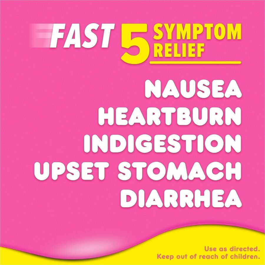 Image of Pepto Bismol 03977 Chewable Tablets Original, For Upset Stomach, Indigestion, Nausea, Heartburn, Diarrhea, Cherry, 30 / Box