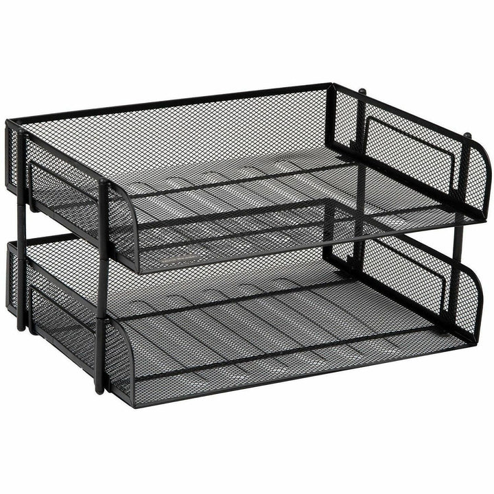 Image of Mind Reader ESTACK2-BLK Tiered Stackable Paper Trays