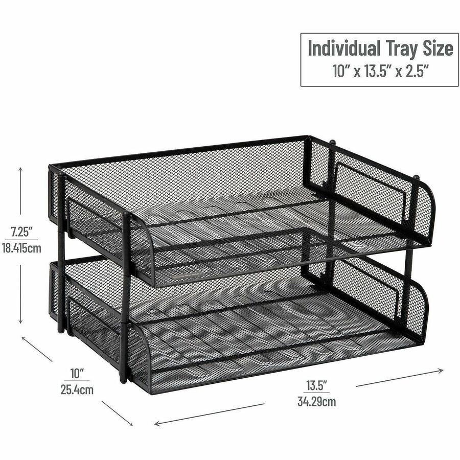 Image of Mind Reader ESTACK2-BLK Tiered Stackable Paper Trays