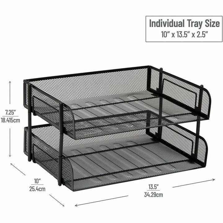 Image of Mind Reader ESTACK2-BLK Tiered Stackable Paper Trays