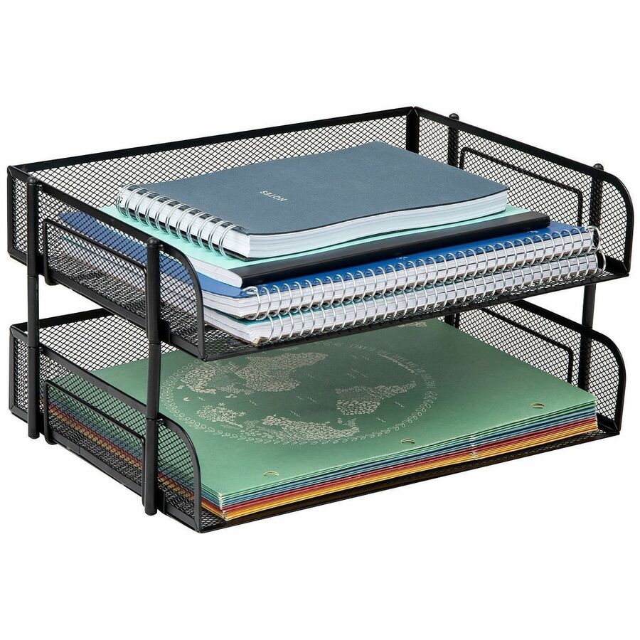 Image of Mind Reader ESTACK2-BLK Tiered Stackable Paper Trays