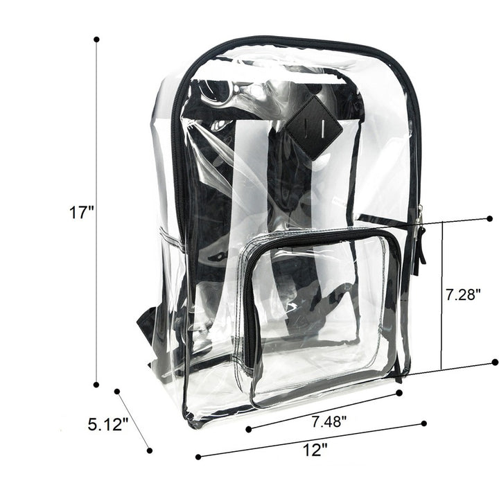 Image of Sparco Backpack,Multipurpose,PVC,2 Compartments,12"x5"x17",Clear