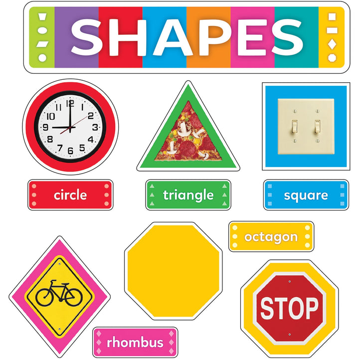 Image of Trend Enterprises Shapes Display Set,w/Shapes/Labels,29 Pcs,Multi
