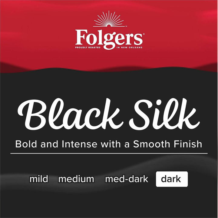 Image of Folgers® Coffee, Black Silk, Ground, Dark Roast, 22.6oz, 6/CT
