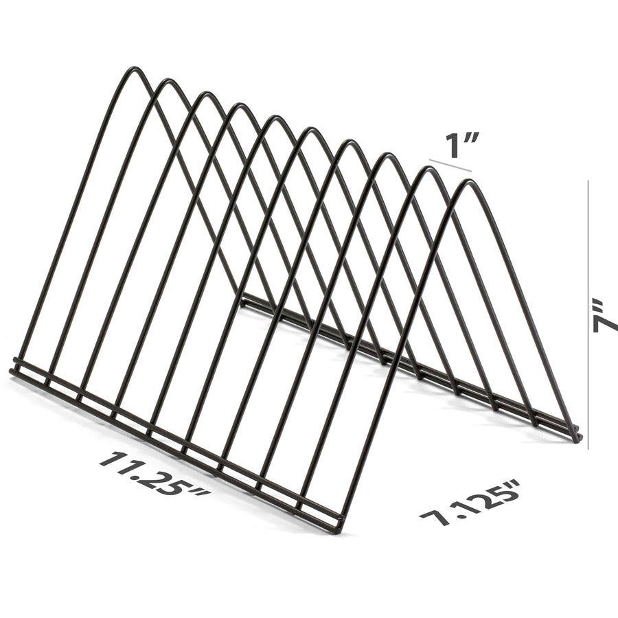 Image of Officemate Desk Sorter,Triangle,Steel Wire,Open Base,7"x11"x7",BK
