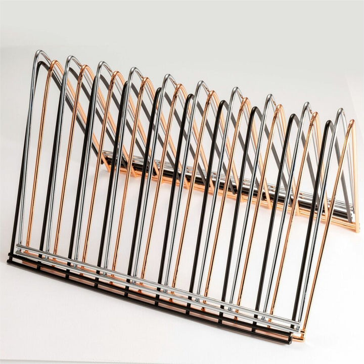 Image of Officemate Desk Sorter,Triangle,Steel Wire,Open Base,7"x11"x7",BK