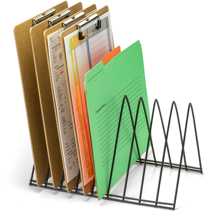 Image of Officemate Desk Sorter,Triangle,Steel Wire,Open Base,7"x11"x7",BK