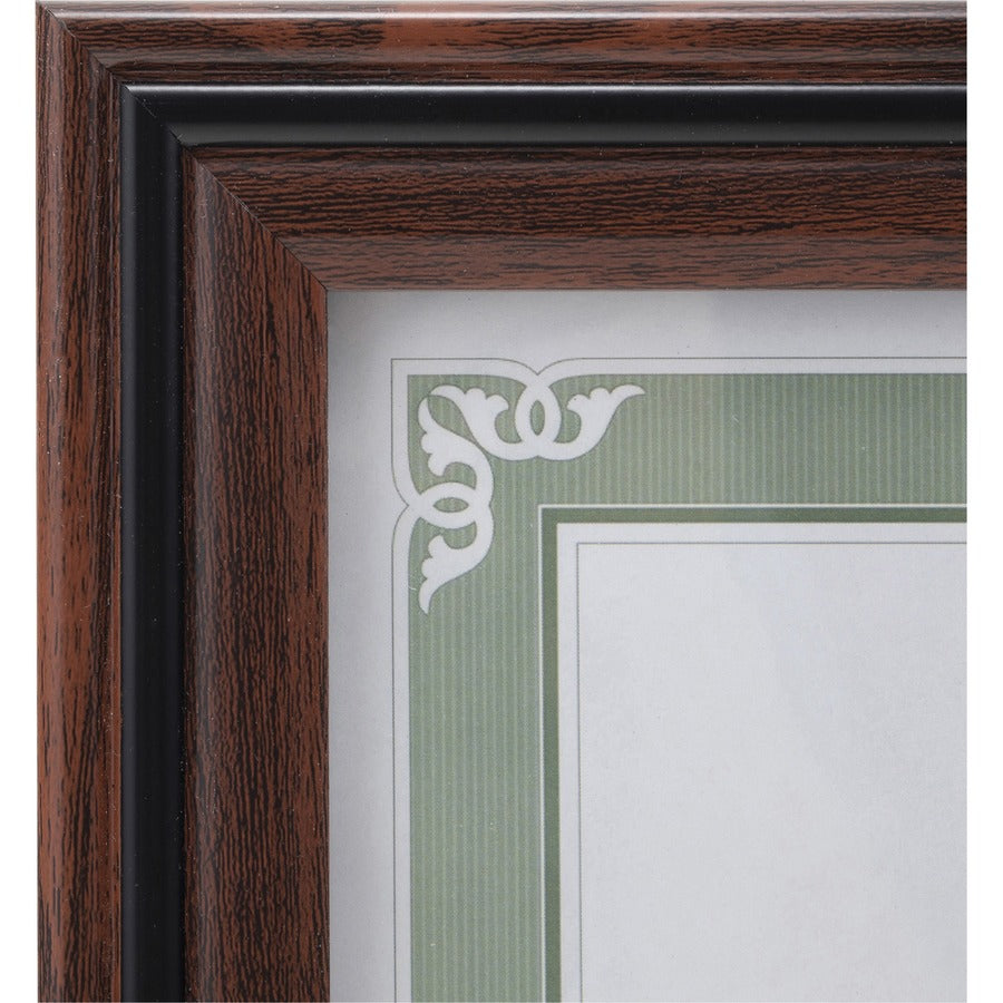 Image of Advantus VS4501B811 Certificate Frame, 8.50" x 11" Frame Size, Desktop, Vertical, Horizontal, Dust Resistant, Debris Resistant, Rosewood, 1 Each